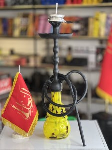 ست قلیان DH وارداتی بدنه مشکی شیشه عسلی دارای شلنگ و سری سیلیکونی ست قلیان DH وارداتی بدنه مشکی شیشه عسلی کد DH117