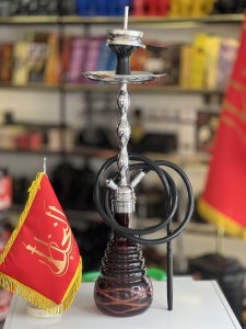 ست قلیان DH وارداتی بدنه استیل شیشه قهوه ای دارای شلنگ و سری سیلیکونی ست قلیان DH وارداتی بدنه استیل شیشه قهوه ای کد DH119