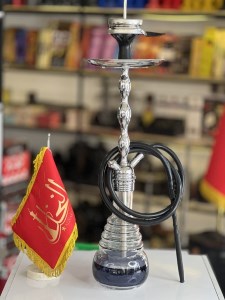 ست قلیان DH وارداتی بدنه استیل شیشه شفاف ته آبی دارای شلنگ و سری سیلیکونی ست قلیان DH وارداتی بدنه استیل شیشه شفاف ته آبی کد DH120