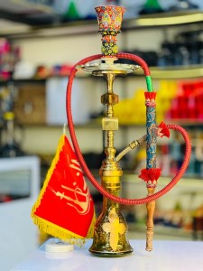 ست کامل قلیان برنجی آبکاری کد 1010