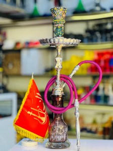 ست کامل قلیان برنجی قلم کاری کد 1011