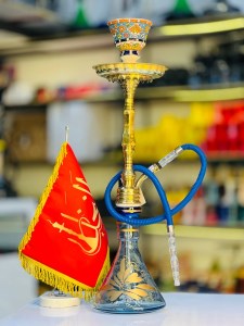 ست کامل قلیان برنجی آبکاری کد 1015