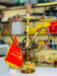 ست کامل قلیان برنجی آبکاری کد 1017