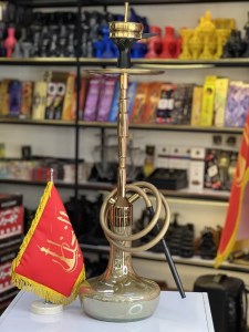 ست قلیان کرنو بدنه طلایی براق شیشه شیری-عسلی دارای شلنگ و سری سیلیکونی ست قلیان کرنو بدنه طلایی براق شیشه شیری-عسلی کد KE110