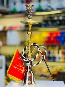 ست کامل قلیان برنجی آبکاری کد 1021