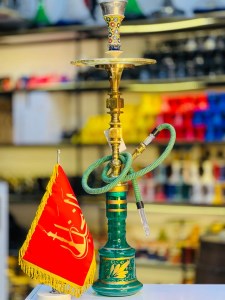 ست کامل قلیان برنجی آبکاری کد 1022