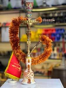 ست کامل قلیان برنجی آبکاری کد 1025