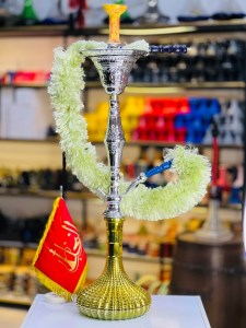 ست کامل قلیان برنجی آبکاری کد 1026