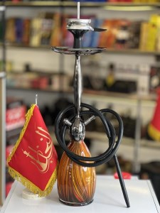 ست قلیان DH وارداتی بدنه شمش شیشه خمره ای ابروبادی کد DH124