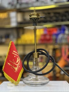 ست قلیان اسکای مینی بدنه استیل طلایی مات شیشه شفاف کد SK103