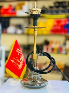 ست قلیان اسکای بدنه استیل طلایی مات شیشه دودی دارای شلنگ و سری سیلیکونی ست قلیان اسکای بدنه استیل طلایی مات شیشه دودی کد SK105