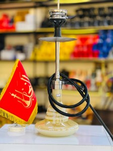 ست قلیان اسکای بدنه استیل نقره ای شیشه سنگی دارای شلنگ و سری سیلیکونی ست قلیان اسکای بدنه استیل نقره ای شیشه سنگی کد SK110