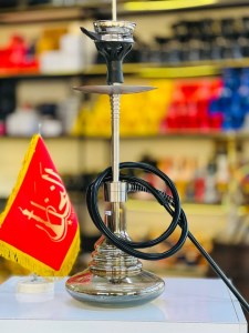 ست قلیان اسکای بدنه استیل نقره ای شیشه دودی دارای شلنگ و سری سیلیکونی ست قلیان اسکای بدنه استیل نقره ای شیشه دودی کد SK111