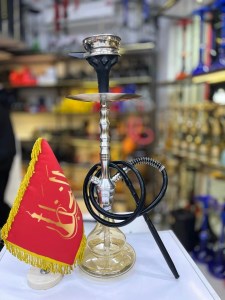 ست قلیان استارباز مینی بدنه نقره ای شیشه عسلی دارای شلنگ و سری سیلیکونی ست قلیان استارباز مینی بدنه نقره ای شیشه عسلی کد ST157