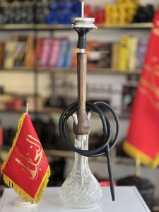 ست قلیان الجمیرا بدنه روکش چوب شیشه شفاف دارای شلنگ و سری سیلیکونی ست قلیان الجمیرا بدنه روکش چوب شیشه شفاف کد AL101