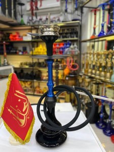 ست قلیان استارباز مینی بدنه آبی شیشه مشکی براق دارای شلنگ و سری سیلیکونی ست قلیان استارباز مینی بدنه آبی شیشه مشکی براق کد ST161