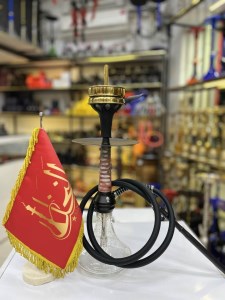 ست قلیان ریچمن مینی بدنه رزین صورتی شیشه شب تاب کد RE115