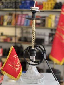 ست قلیان اسکای بدنه زنبوری طلایی شیشه شفاف دارای شلنگ و سری سیلیکونی ست قلیان اسکای بدنه زنبوری طلایی شیشه شفاف کد SK100