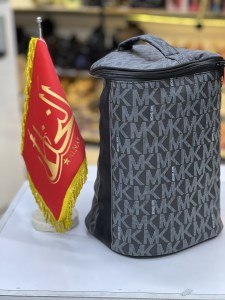 کیف قلیان ضربه گیردار MK سایز متوسط طرح MK طوسی کد BG119