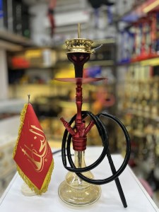 ست قلیان استارباز مینی چهارشلنگ قرمز شیشه عسلی دارای شلنگ و سری سیلیکونی ست قلیان استارباز مینی چهارشلنگ قرمز شیشه عسلی کد ST171