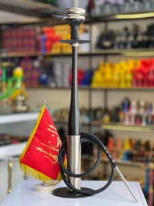 ست قلیان بیس بالی MIG بدنه روکش چوبی داخل استیل مشکی کد MIG100