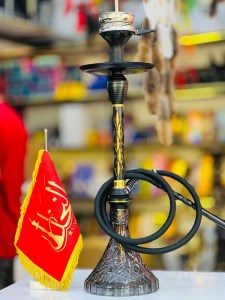 ست قلیان مینی استار باز بدنه تمام سوپاپ شیره گیر دار مشکی شیشه کریستال مشکی کد ST198