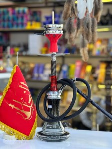 ست قلیان مینی پورش دیزاین بدنه قرمز شیشه دودی دارای شلنگ و سری سیلیکونی ست قلیان مینی پورش دیزاین بدنه قرمز شیشه دودی کد P102