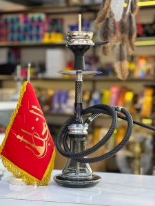 ست قلیان مینی پورش دیزاین بدنه مشکی شیشه دودی دارای شلنگ و سری سیلیکونی ست قلیان مینی پورش دیزاین بدنه مشکی شیشه دودی کد P103