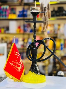 ست قلیان پورش دیزاین بدنه مشکی شیشه مشکی زرد کد P108