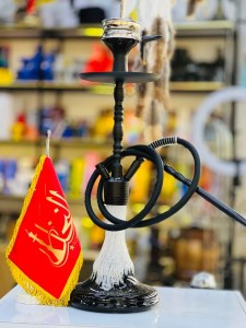 ست قلیان پورش دیزاین بدنه مشکی شیشه مشکی سفید کد P109