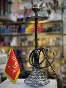 ست قلیان استارباز دوسینی بدنه تمام مشکی شیشه ابرو بادی کد ST207