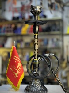 ست قلیان استارباز مینی بدنه مشکی طلایی تمام سوپاپ شیشه کریستال مشکی دارای شلنگ و سری سیلیکونی ست قلیان استارباز مینی بدنه مشکی طلایی تمام سوپاپ شیشه کریستال مشکی کد ST215