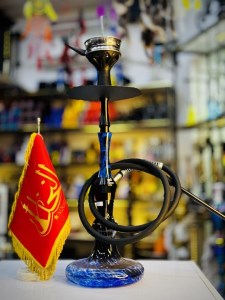 ست قلیان مینی پورش دیزاین بدنه رزین آبی شیشه ابروبادی مشکی آبی دارای شلنگ و سری سیلیکونی ست قلیان مینی پورش دیزاین بدنه رزین آبی شیشه ابروبادی مشکی آبی کد P114