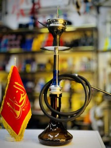 ست قلیان مینی پورش دیزاین بدنه رزین طوسی آبی شیشه قهوه ای دارای شلنگ و سری سیلیکونی ست قلیان مینی پورش دیزاین بدنه رزین طوسی آبی شیشه قهوه ای کد P117