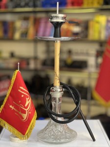 ست قلیان یوتو بدنه چوب شیشه کریستال دارای شلنگ و سری سیلیکونی ست قلیان یوتو بدنه چوب شیشه کریستال کد YT100