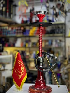 ست قلیان لاین کینگ بدنه تمام سوپاپ قرمز شیشه قرمز کد LA183