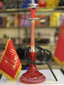 ست قلیان یوتو بدنه چوب شیشه قرمز کد YT101