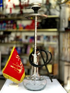 ست قلیان کرنو بدنه نقره ای شیشه شفاف کد KE127