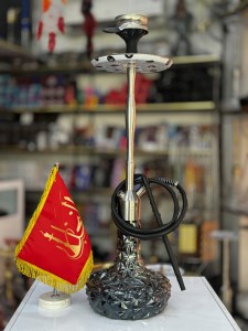 ست قلیان کرنو بدنه نقره ای شیشه آیس جیوه ای کد KE136