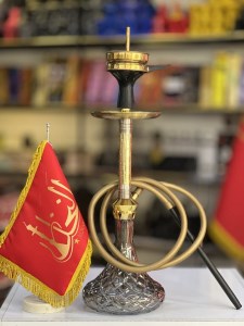 ست قلیان DH بدنه طلایی شیشه کریستال دارای شلنگ و سری سیلیکونی ست قلیان DH بدنه طلایی شیشه کریستال کد DH134