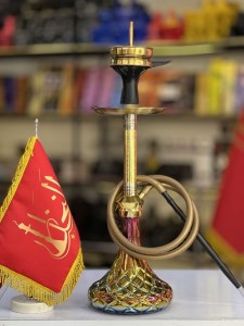 ست قلیان DH بدنه طلایی شیشه طلایی کد DH135