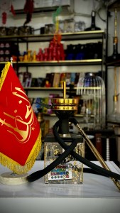 ست قلیان کوچک SHISHABUCKS بدنه پلکسی طلایی چراغ دار کد SH109