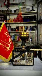 ست قلیان SHISHABUCKS بدنه پلکسی طلایی چراغ دار کد SH110