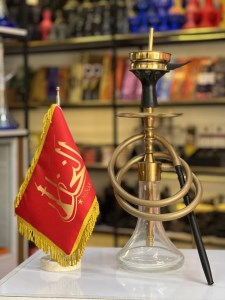 ست قلیان کرنو مینی بدنه طلایی مات شیشه شفاف کد KE114