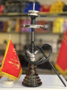 ست قلیان میا بدنه استیل مشکی شیشه دودی کد ME103