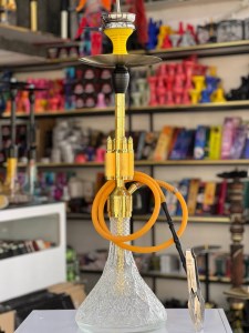 ست قلیان FSV موشکی بدنه طلایی شیره گیر دار شیشه ابرو بادی کد FSV101