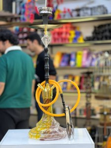 ست قلیان FSV بدنه طلایی چهار شیلنگ شیره گیر دار شیشه ابرو بادی کد FSV104