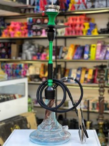 ست قلیان FSV بدنه مشکی سبز شیره گیر دار شیشه ابرو بادی کد FSV105