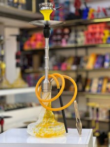 ست قلیان FSV بدنه نقره ای شیره گیر دار شیشه ابرو بادی کد FSV107