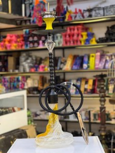 ست قلیان FSV بدنه مشکی شیره گیر دار کریستالی شیشه ابرو بادی کد FSV110